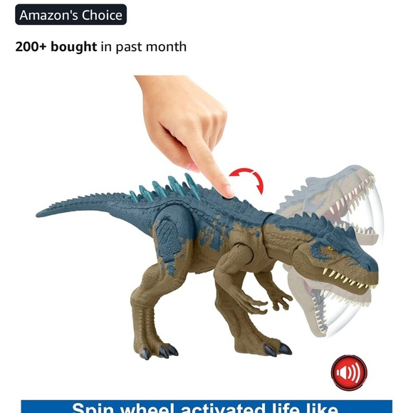 Mattel Green and Brown Dinosaur Adventure Allosaurus - Picture 5 of 6